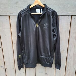 Adidas Men's Originals Chile 20 Black Track Jacket W/ Gold Accents Size Medium